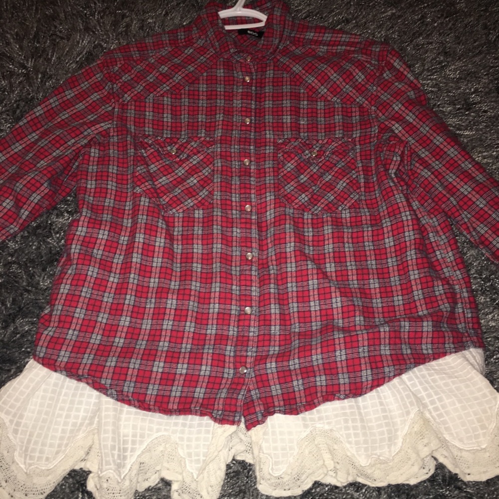 Urban Outfitters ‘BDG’ Flannel with Lace Detailing